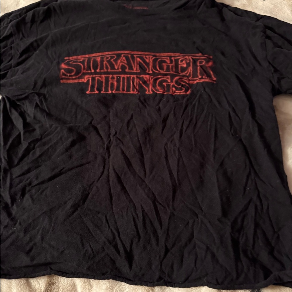 Stranger Things Black and Red Graphic Tee